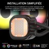 CORSAIR Nautilus 240 RS ARGB Refroidisseur Liquide pour CPU – 240mm AIO – Faible Bruit – Connexion Directe de Carte Mère – Intel