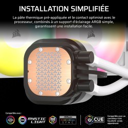 CORSAIR Nautilus 360 RS ARGB Refroidisseur Liquide pour CPU – 360mm AIO – Faible Bruit – Connexion Directe de Carte Mère – Intel