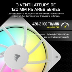 CORSAIR Nautilus 360 RS ARGB Refroidisseur Liquide pour CPU – 360mm AIO – Faible Bruit – Connexion Directe de Carte Mère – Intel