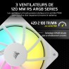 CORSAIR Nautilus 360 RS ARGB Refroidisseur Liquide pour CPU – 360mm AIO – Faible Bruit – Connexion Directe de Carte Mère – Intel
