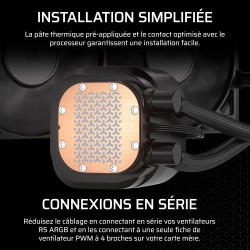 CORSAIR Nautilus 240 RS Refroidisseur Liquide pour CPU – 240mm AIO – Faible Bruit – Connexion Directe de Carte Mère – Intel LGA 
