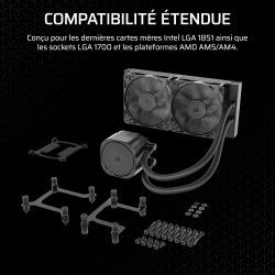 CORSAIR Nautilus 240 RS Refroidisseur Liquide pour CPU – 240mm AIO – Faible Bruit – Connexion Directe de Carte Mère – Intel LGA 