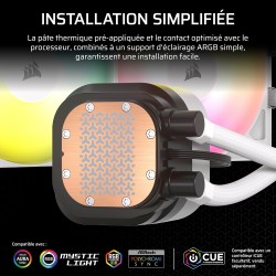CORSAIR Nautilus 240 RS ARGB Refroidisseur Liquide pour CPU – 240mm AIO – Faible Bruit – Connexion Directe de Carte Mère – Intel