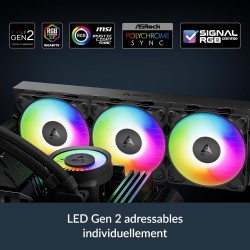 ARCTIC Liquid Freezer III Pro 360 A-RGB (noir) - Refroidisseur CPU AIO, 3 x 120 mm refroidissement à eau, radiateur 38 mm, pompe