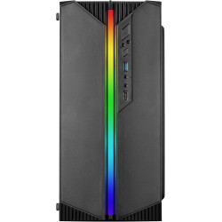 Mars Gaming MC-S1, Boîtier PC Gaming Compact Micro-ATX, Éclairage ARGB 12 Modes, Ventilateur FRGB, Fenêtre Latérale Complète, No