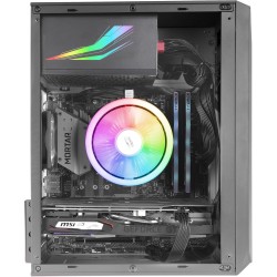 Mars Gaming MC-S1, Boîtier PC Gaming Compact Micro-ATX, Éclairage ARGB 12 Modes, Ventilateur FRGB, Fenêtre Latérale Complète, No