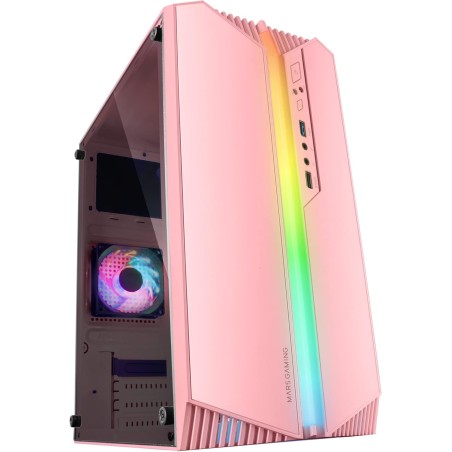 Mars Gaming MC-S1, Boîtier PC Gaming Compact Micro-ATX, Éclairage ARGB 12 Modes, Ventilateur FRGB, Fenêtre Latérale Complète, Ro