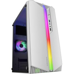 Mars Gaming MC-S1, Boîtier PC Gaming Compact Micro-ATX, Éclairage ARGB 12 Modes, Ventilateur FRGB, Fenêtre Latérale Complète, Bl