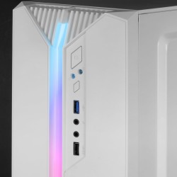 Mars Gaming MC-S1, Boîtier PC Gaming Compact Micro-ATX, Éclairage ARGB 12 Modes, Ventilateur FRGB, Fenêtre Latérale Complète, Bl