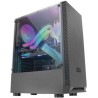 Mars Gaming MCN2, Boîtier PC Gaming ATX, Fenêtre Latérale Complète, Grille Avant, Conception Double Chambre, Ventilateur Arrière
