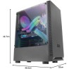 Mars Gaming MCN2, Boîtier PC Gaming ATX, Fenêtre Latérale Complète, Grille Avant, Conception Double Chambre, Ventilateur Arrière