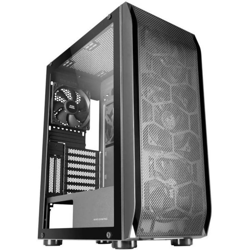 Mars Gaming MC-PRO2, Tour E-ATX Professionnelle, Système CPU Freezer, 5 Ventilateurs Ultra-Silencieux et Façade Métal-Mesh, Noir