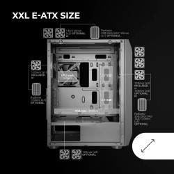Mars Gaming MC-PRO2, Tour E-ATX Professionnelle, Système CPU Freezer, 5 Ventilateurs Ultra-Silencieux et Façade Métal-Mesh, Noir