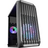 Mars Gaming MC-S2, Boîtier PC Gaming Compact Micro-ATX, 2 Ventilateurs FRGB Raibow avec Grille Frontale, Fenêtre Latérale Complè