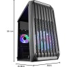 Mars Gaming MC-S2, Boîtier PC Gaming Compact Micro-ATX, 2 Ventilateurs FRGB Raibow avec Grille Frontale, Fenêtre Latérale Complè