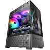 Mars Gaming MC-SE2, Boîtier Gaming MicroATX, Verre Trempé Latéral et Frontal sans Cadre, Ventilateur FRGB 120mm, Structure à Dou