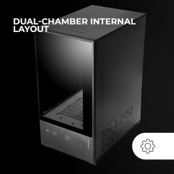 Mars Gaming MC-SE2, Boîtier Gaming MicroATX, Verre Trempé Latéral et Frontal sans Cadre, Ventilateur FRGB 120mm, Structure à Dou