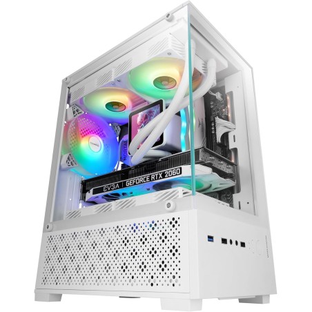 Mars Gaming MC-SE2, Boîtier Gaming MicroATX, Verre Trempé Latéral et Frontal sans Cadre, Ventilateur FRGB 120mm, Structure à Dou