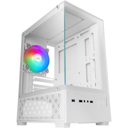 Mars Gaming MC-SE2, Boîtier Gaming MicroATX, Verre Trempé Latéral et Frontal sans Cadre, Ventilateur FRGB 120mm, Structure à Dou
