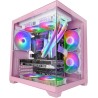 Mars Gaming MC-VIEW2, Boîtier Gaming MicroATX, Double Verre Trempé Continu sans Cadre, 1x Ventilateur FRGB Arrière 120mm, Suppor