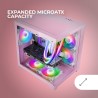 Mars Gaming MC-VIEW2, Boîtier Gaming MicroATX, Double Verre Trempé Continu sans Cadre, 1x Ventilateur FRGB Arrière 120mm, Suppor