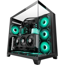 Mars Gaming MC-3C, Boîtier Gaming ATX, Vue Panoramique 3D avec Triple Verre Trempé, Design à Double Chambre Latérale, Support Co