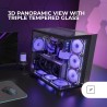 Mars Gaming MC-3C, Boîtier Gaming ATX, Vue Panoramique 3D avec Triple Verre Trempé, Design à Double Chambre Latérale, Support Co
