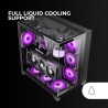 Mars Gaming MC-3C, Boîtier Gaming ATX, Vue Panoramique 3D avec Triple Verre Trempé, Design à Double Chambre Latérale, Support Co