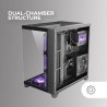 Mars Gaming MC-3C, Boîtier Gaming ATX, Vue Panoramique 3D avec Triple Verre Trempé, Design à Double Chambre Latérale, Support Co