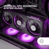 Mars Gaming MC-3GF, Boîtier Gaming ATX, Triple Verre Trempé, 2X Ventilateurs ARGB Arrière 120mm, Montage Vertical des Cartes Gra