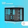Mars Gaming MC-3T, Boîtier Gaming Custom ATX, Triple Fenêtr Verre Trempé Continu, Refroidissement Liquide Complet, Double Caméra