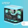 Mars Gaming MC-3T, Boîtier Gaming Custom ATX, Triple Fenêtr Verre Trempé Continu, Refroidissement Liquide Complet, Double Caméra