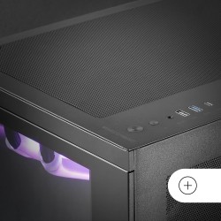Mars Gaming MC-3TCORE, Boîtier Gaming Custom ATX, Triple Verre Trempé Amovible, Double Caméra, Semi-Tour Compatible avec Cartes-