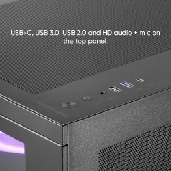 Mars Gaming MC-3TCORELCD Boîtier Gaming ATX, Écran IPS 7,2” Personnalisable, Triple Verre Trempé Amovible, Structure Double Cham
