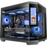 Mars Gaming MC-3TCORELCDM Boîtier Gaming Micro-ATX, Écran IPS de 7,2” Personnalisable, Triple Verre Trempé, Structure Double Cha