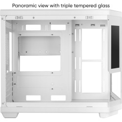 Mars Gaming MC-3TCORELCDM Boîtier Gaming Micro-ATX, Écran IPS de 7,2” Personnalisable, Triple Verre Trempé, Structure Double Cha