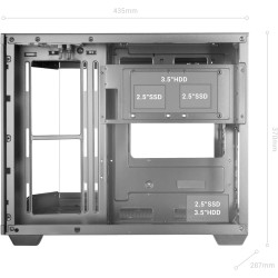 Mars Gaming MC-3TCORELCDM Boîtier Gaming Micro-ATX, Écran IPS de 7,2” Personnalisable, Triple Verre Trempé, Structure Double Cha