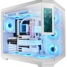 Mars Gaming MC-3TCORELCD Boîtier Gaming ATX, Écran IPS 7,2” Personnalisable, Triple Verre Trempé Amovible, Structure Double Cham