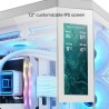 Mars Gaming MC-3TCORELCD Boîtier Gaming ATX, Écran IPS 7,2” Personnalisable, Triple Verre Trempé Amovible, Structure Double Cham