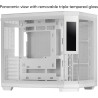 Mars Gaming MC-3TCORELCD Boîtier Gaming ATX, Écran IPS 7,2” Personnalisable, Triple Verre Trempé Amovible, Structure Double Cham