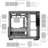 Mars Gaming MC-3TCORELCD Boîtier Gaming ATX, Écran IPS 7,2” Personnalisable, Triple Verre Trempé Amovible, Structure Double Cham