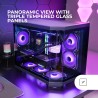 Mars Gaming MC-3TCOREM, Boîtier Gaming Custom Micro-ATX, Triple Fenêtre en Verre Trempé, Double Chambre Latérale, Support Refroi
