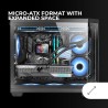 Mars Gaming MC-3TCOREM, Boîtier Gaming Custom Micro-ATX, Triple Fenêtre en Verre Trempé, Double Chambre Latérale, Support Refroi