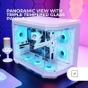 Mars Gaming MC-3TCOREM, Boîtier Gaming Custom Micro-ATX, Triple Fenêtre en Verre Trempé, Double Chambre Latérale, Support Refroi