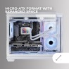 Mars Gaming MC-3TCOREM, Boîtier Gaming Custom Micro-ATX, Triple Fenêtre en Verre Trempé, Double Chambre Latérale, Support Refroi
