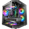 Mars Gaming MC-3TLITE, Boîtier Gaming MicroATX, Triple Verre Trempé Continu, Ventilateur Arrière FRGB 120mm, Structure à Double 
