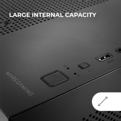 Mars Gaming MC-3TLITE, Boîtier Gaming MicroATX, Triple Verre Trempé Continu, Ventilateur Arrière FRGB 120mm, Structure à Double 