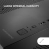 Mars Gaming MC-3TLITE, Boîtier Gaming MicroATX, Triple Verre Trempé Continu, Ventilateur Arrière FRGB 120mm, Structure à Double 