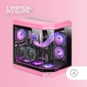 Mars Gaming MC-3T, Boîtier Gaming Custom ATX, Triple Fenêtr Verre Trempé Continu, Refroidissement Liquide Complet, Double Caméra