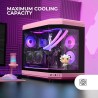 Mars Gaming MC-3T, Boîtier Gaming Custom ATX, Triple Fenêtr Verre Trempé Continu, Refroidissement Liquide Complet, Double Caméra